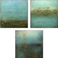 Framed 'Ocean Calm 3 Piece Art Print Set' border=