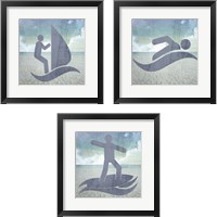 Framed 'Beach Signs 3 Piece Framed Art Print Set' border=