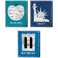 Framed Iconic NYC 3 Piece Canvas Print Set