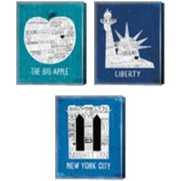 Framed Iconic NYC 3 Piece Canvas Print Set