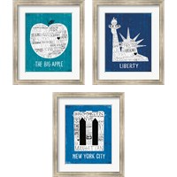 Framed 'Iconic NYC 3 Piece Framed Art Print Set' border=