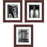 Framed 'Bridges of NYC 3 Piece Framed Art Print Set' border=