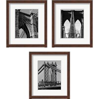 Framed 'Bridges of NYC 3 Piece Framed Art Print Set' border=