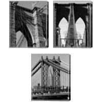 Framed 'Bridges of NYC 3 Piece Canvas Print Set' border=