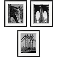 Framed 'Bridges of NYC 3 Piece Framed Art Print Set' border=