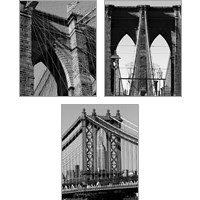 Framed Bridges of NYC 3 Piece Art Print Set