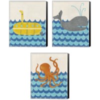 Framed 'Truman's Voyage 3 Piece Canvas Print Set' border=