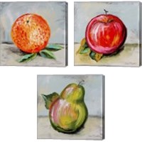 Framed 'Abstract Kitchen Fruit 3 Piece Canvas Print Set' border=