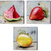 Framed 'Abstract Kitchen Fruit 3 Piece Canvas Print Set' border=