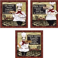Framed 'Bistro Chef 3 Piece Art Print Set' border=