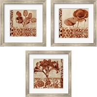 Framed 'Portret Of Flowers 3 Piece Framed Art Print Set' border=