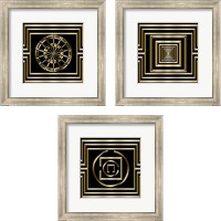 Framed 'Gold Deco 3 Piece Framed Art Print Set' border=