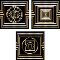 Framed 'Gold Deco 3 Piece Art Print Set' border=