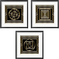 Framed 'Gold Deco 3 Piece Framed Art Print Set' border=