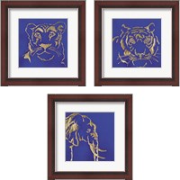 Framed Gilded Animal Blue 3 Piece Framed Art Print Set