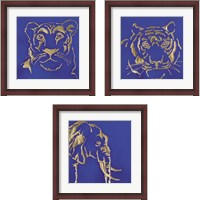 Framed Gilded Animal Blue 3 Piece Framed Art Print Set