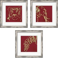Framed Gilded Animal Red 3 Piece Framed Art Print Set