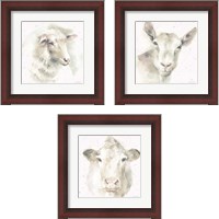 Framed 'Farm Friends Neutral 3 Piece Framed Art Print Set' border=