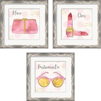 Framed Fashion Blooms Pink 3 Piece Framed Art Print Set