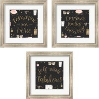 Framed 'Boss Ladies Black 3 Piece Framed Art Print Set' border=