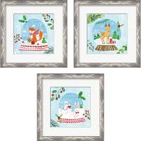 Framed Snow Globe Animals 3 Piece Framed Art Print Set