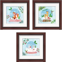 Framed Snow Globe Animals 3 Piece Framed Art Print Set