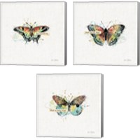Framed 'Thoughtful Butterflies 3 Piece Canvas Print Set' border=