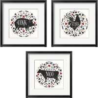 Framed 'Otomi Farm 3 Piece Framed Art Print Set' border=