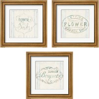 Framed 'Floursack Florals 3 Piece Framed Art Print Set' border=