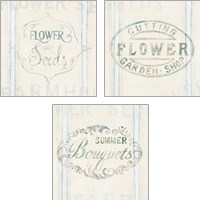 Framed 'Floursack Florals 3 Piece Art Print Set' border=