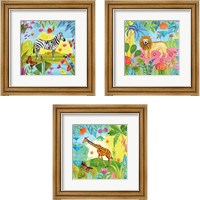 Framed 'Big Jungle 3 Piece Framed Art Print Set' border=