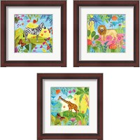 Framed 'Big Jungle 3 Piece Framed Art Print Set' border=