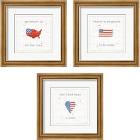 Framed USA Cuties 3 Piece Framed Art Print Set