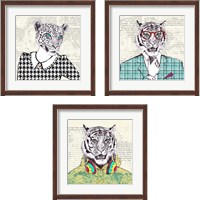 Framed 'Funny Animals 3 Piece Framed Art Print Set' border=