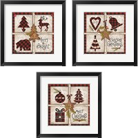 Framed Four Square Christmas 3 Piece Framed Art Print Set