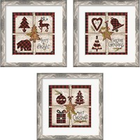 Framed 'Four Square Christmas 3 Piece Framed Art Print Set' border=