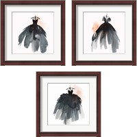 Framed 'Little Black Dress 3 Piece Framed Art Print Set' border=