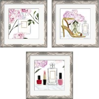 Framed 'Get Glam 3 Piece Framed Art Print Set' border=