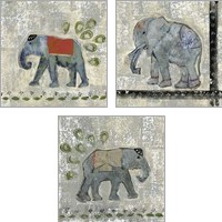 Framed 'Global Elephant 3 Piece Art Print Set' border=