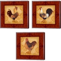 Framed Decorative Rooster 3 Piece Canvas Print Set