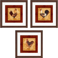 Framed Decorative Rooster 3 Piece Framed Art Print Set