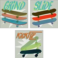 Framed 'SK8R  3 Piece Art Print Set' border=