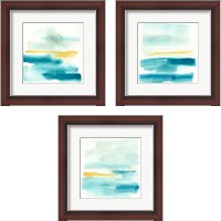 Framed 'Liquid Horizon 3 Piece Framed Art Print Set' border=