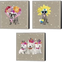 Framed 'Fancypants Wacky Dogs 3 Piece Canvas Print Set' border=