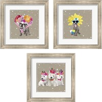 Framed 'Fancypants Wacky Dogs 3 Piece Framed Art Print Set' border=