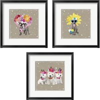 Framed 'Fancypants Wacky Dogs 3 Piece Framed Art Print Set' border=