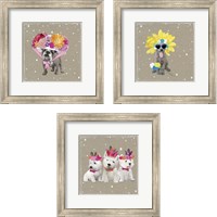 Framed 'Fancypants Wacky Dogs 3 Piece Framed Art Print Set' border=