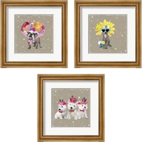 Framed 'Fancypants Wacky Dogs 3 Piece Framed Art Print Set' border=