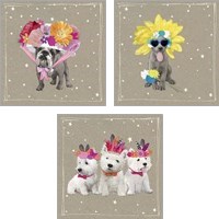 Framed 'Fancypants Wacky Dogs 3 Piece Art Print Set' border=