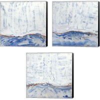 Framed 'Blue Highlands  3 Piece Canvas Print Set' border=